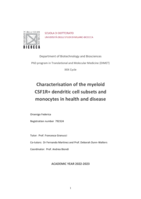 Characterisation of the myeloid CSF1R+ dendritic cell subsets and monocytes in health and disease