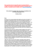 To the cultural turn and back again: the relevance of aesthetics to the possibility of sustainable futures