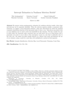 INTERCEPT ESTIMATION IN NONLINEAR SELECTION MODELS