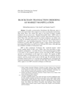 Blockchain Transaction ordering as market manipulation