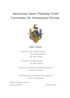 Interaction-Aware Planning Under Uncertainty for Autonomous Driving