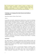 Technology use in language-discordant interpersonal healthcare communication