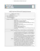 Using a multi-lens framework for landscape decisions