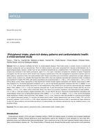 (Poly)phenol intake, plant-rich dietary patterns and cardiometabolic health: a cross-sectional study