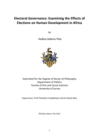 Electoral Governance: Examining the Effects of Elections on Human Development in Africa