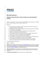 Machine learning estimation of human body time using metabolomic profiling