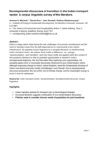 Developmental discourses of transition in the Indian transport sector: A corpus linguistic survey of the literature