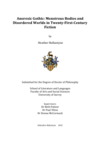 Anorexic Gothic: Monstrous Bodies and Disordered Worlds in Twenty-First-Century Fiction