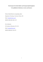 The European Universities Initiative and European spatial imaginaries