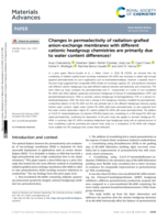 Changes in permselectivity of radiation-grafted anion-exchange membranes with different cationic headgroup chemistries are primarily due to water content differences †