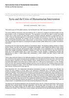 Syria and the Crisis of Humanitarian Intervention 