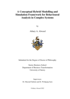 A Conceptual Hybrid Modelling and Simulation Framework for Behavioural Analysis in Complex Systems
