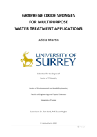 Graphene oxide sponges for multipurpose water treatment applications