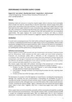 Performance of reverse supply chains