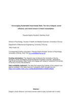 Encouraging sustainable insect-based diets: The role of disgust, social influence, and moral concern in insect consumption