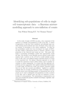 Identifying sub-populations of cells in single cell transcriptomic data – a Bayesian mixture modelling approach to zero-inflation of counts