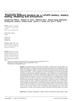 Exploring Different Binders for a LiFePO4 Battery, Battery Testing, Modeling and Simulations