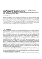 Investigating battery-supercapacitor material hybrid configurations in energy storage device cycling at 0.1 to 10C rate