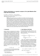 Variance minimisation on a quantum computer of the Lipkin-Meshkov-Glick model with three particles