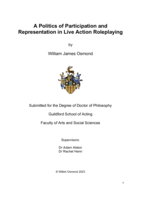 A Politics of Participation and Representation in Live Action Roleplaying