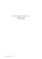 Replies to comments on The Functions of Law