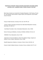 Experiences of domestic violence prevention interventions and gender equality promotion work: a qualitative study of Nirdhar Groups in rural India [version 1; peer review: awaiting peer review]