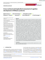 Cross-sectional and longitudinal assessment of cognitive development in Williams syndrome Funding information