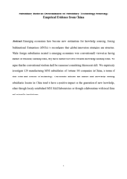 Subsidiary Roles as Determinants of Subsidiary Technology Sourcing: Empirical Evidence from China