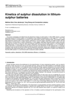 Kinetics of sulphur dissolution in lithium-sulphur batteries