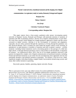 Parents' social networks, transitional moments and the shaping role of digital communications: An exploratory study in Austria, Denmark, Portugal and England Ranjana Das Niklas Chimirri