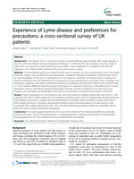 Experience of Lyme disease and preferences for precautions: a cross-sectional survey of UK patients