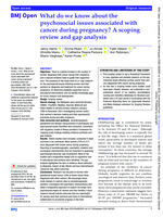 What do we know about the psychosocial issues associated with cancer during pregnancy? A scoping review and gap analysis