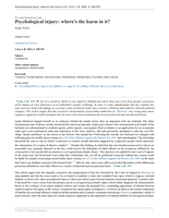 Psychological injury: where's the harm in it?