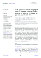 High spatial resolution imaging of light localization in hyperuniform disordered patterns of circular air pores in a dielectric slab