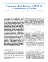 Privacy-Aware Early Detection of COVID-19 Through Adversarial Training