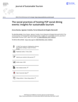 The social practices of hosting P2P social dining events: insights for sustainable tourism