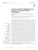 Let's Do It Online?! Challenges and Lessons for Inclusive Virtual Participation