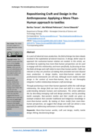 Repositioning Craft and Design in the Anthropocene: Applying a More-Than-Human approach to textiles