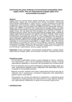 Confronting the grand challenge of environmental sustainability within supply chains: How can organizational strategic agility drive environmental innovation?