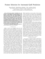 Feature Selection for Automated QoE Prediction