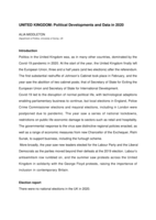 United Kingdom: Political Developments and Data in 2019