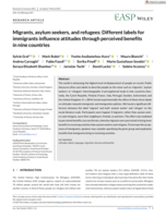 Migrants, asylum seekers, and refugees: Different labels for immigrants influence attitudes through perceived benefits in nine countries