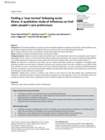 Finding a 'new normal' following acute illness: A qualitative study of influences on frail older people's care preferences