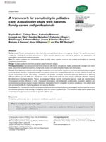 A framework for complexity in palliative care: A qualitative study with patients, family carers and professionals