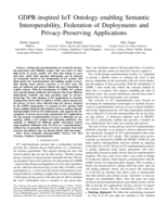 GDPR-inspired IoT Ontology enabling Semantic Interoperability, Federation of Deployments and Privacy-Preserving Applications