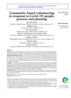 Community-based volunteering in response to Covid-19: people, process and planning