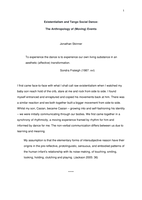 EXISTENTIALISM AND TANGO SOCIAL DANCE The Anthropology of (Moving) Events