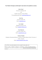 Non-Market Strategies and disruptive innovation in the platform economy