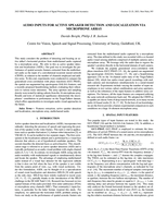 AUDIO INPUTS FOR ACTIVE SPEAKER DETECTION AND LOCALIZATION VIA MICROPHONE ARRAY