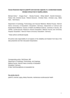 Cocoa flavanols improve peakVO2 and exercise capacity in a randomized double blinded clinical trial in healthy elderly people